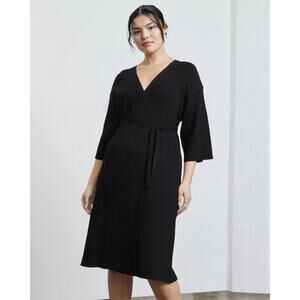 Everlane Black Wrap Midi Dress
